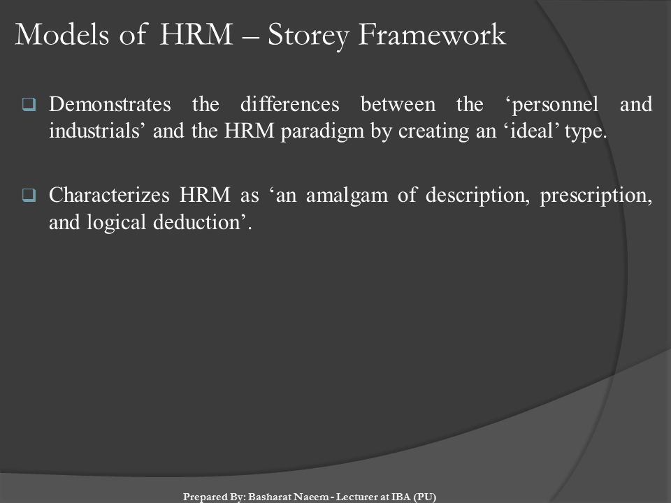 Maps and models of HRM